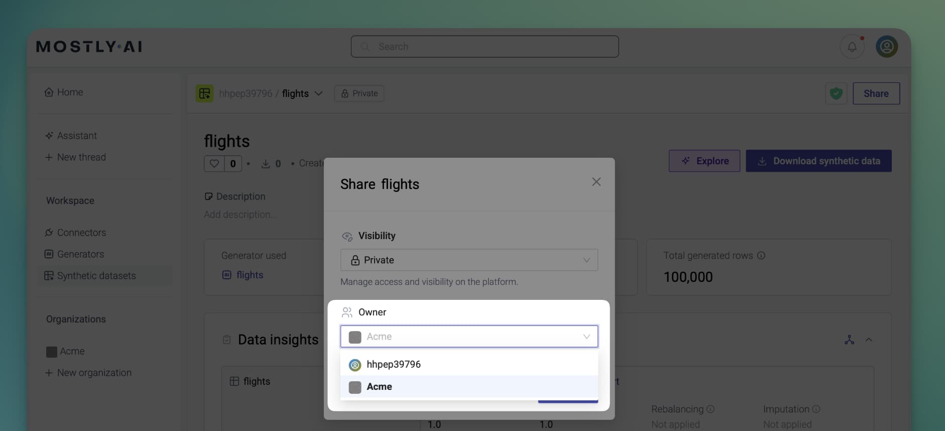 Share - 02 - Select organization